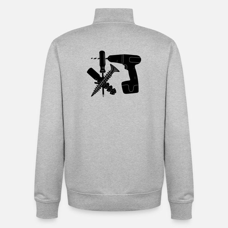 Schrauben- und Dübelbohrer - Unisex Organic Zip Sweatshirt von Stanley/Stella - Grau meliert