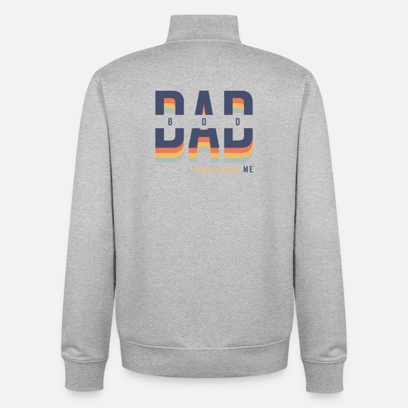Dad Bod powered by Me - Unisex Organic Zip Sweatshirt von Stanley/Stella - Grau meliert