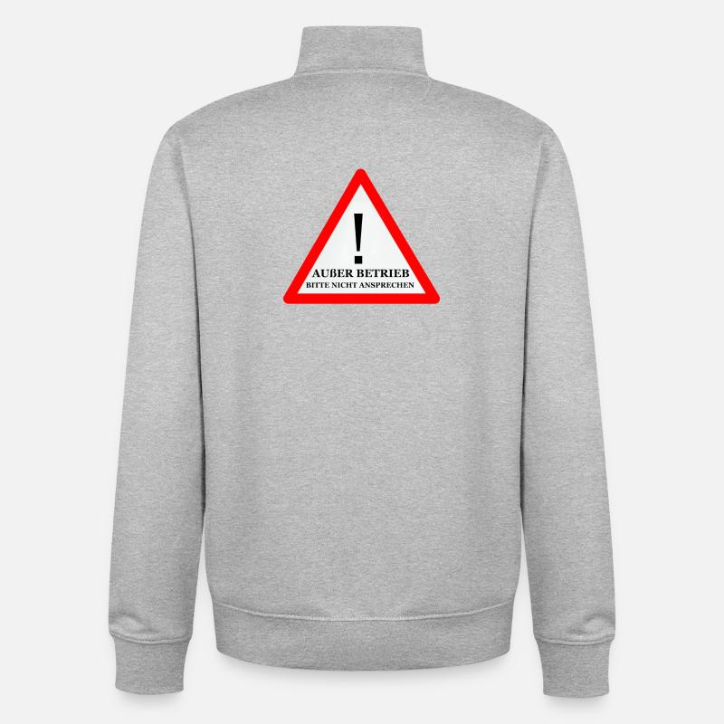 Warnschild: Nicht Ansprechen - Unisex Organic Zip Sweatshirt von Stanley/Stella - Grau meliert