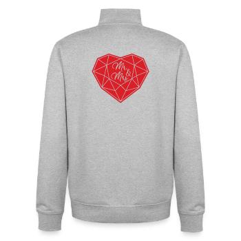 Mr. & Mrs. Hochzeit Verlobung Heiratsantrag Liebe - Unisex Organic Zip Sweatshirt von Stanley/Stella - Grau meliert - Hinten - AI Model Male 185 light (185cm)