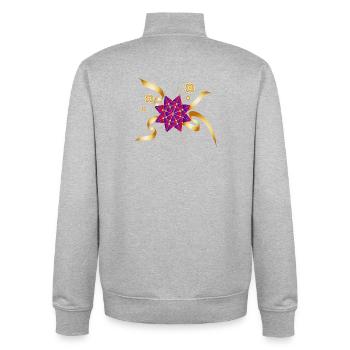 wunderschöne Geschenkschleife für Weihnachten - Unisex Organic Zip Sweatshirt von Stanley/Stella - Grau meliert - Hinten - AI Model Male 185 light (185cm)