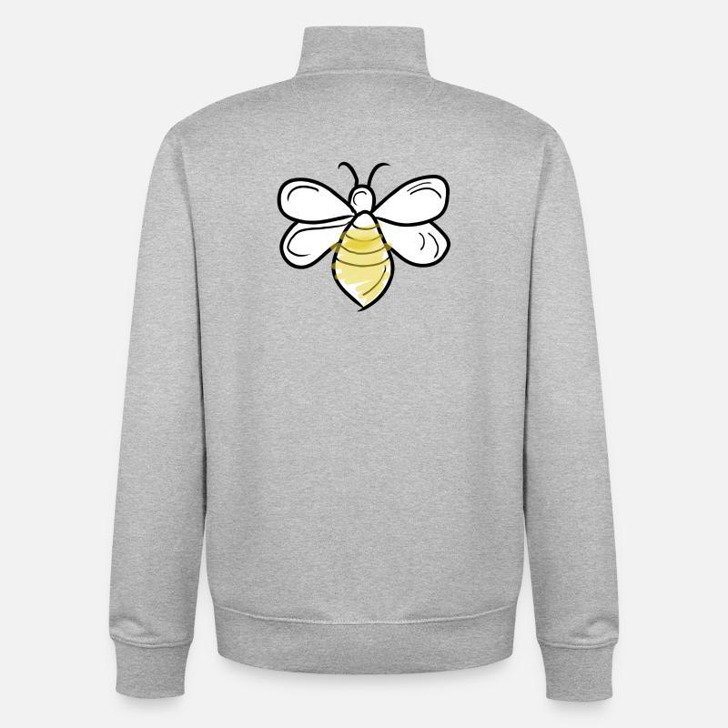 vecter d’abeille - Sweat zippé unisexe en coton bio Stanley/Stella - gris chiné