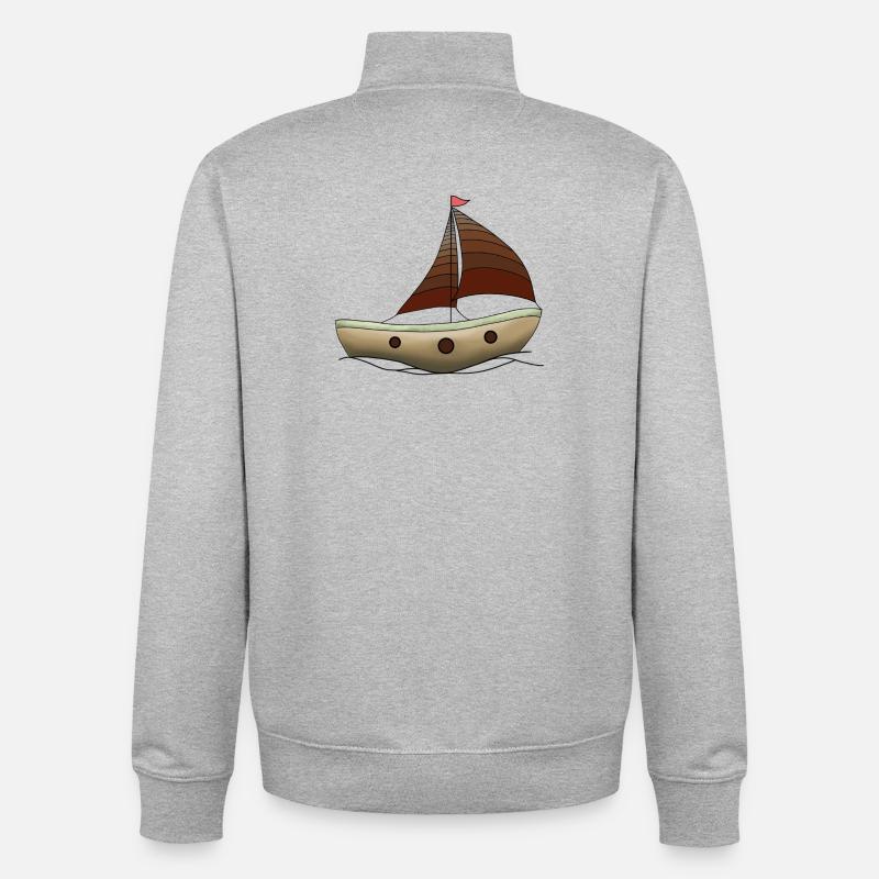 Bateau - Sweat zippé unisexe en coton bio Stanley/Stella - gris chiné