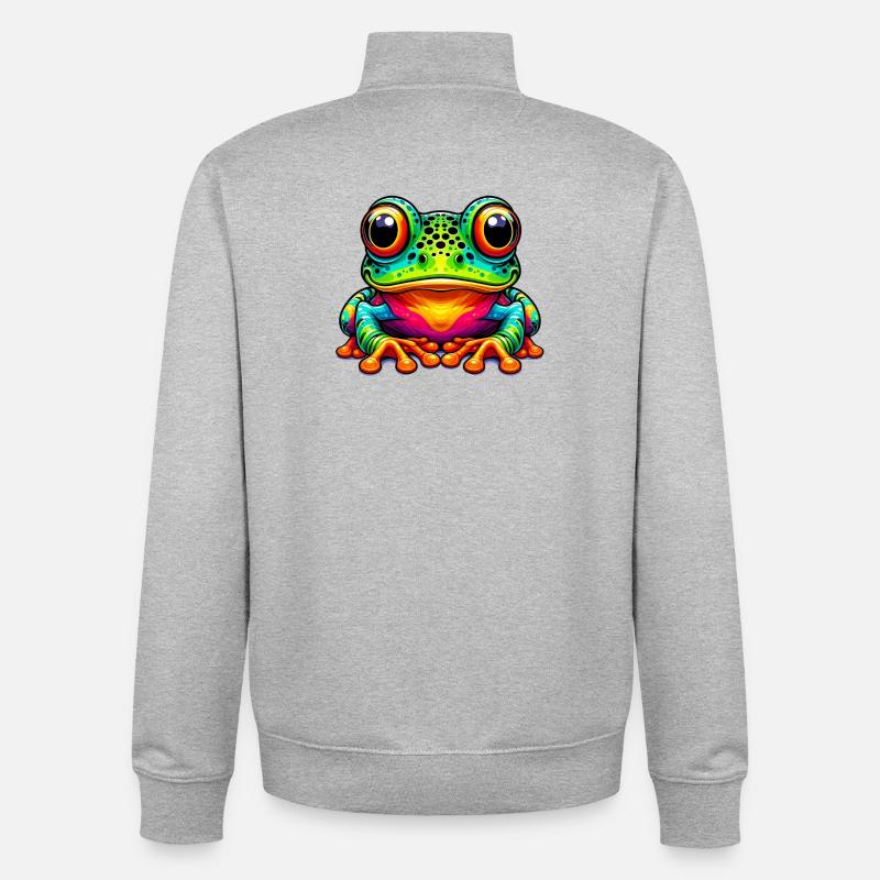 Frosch - Unisex Organic Zip Sweatshirt von Stanley/Stella - Grau meliert