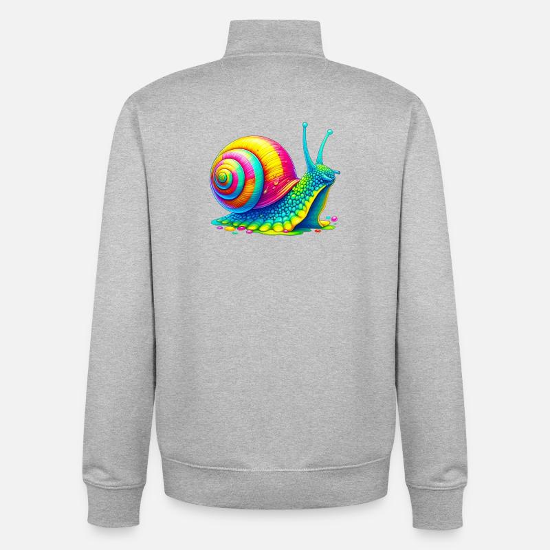 Escargot - Sweat zippé unisexe en coton bio Stanley/Stella - gris chiné