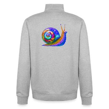 Schnecke - Unisex Organic Zip Sweatshirt von Stanley/Stella - Grau meliert - Hinten - AI Model Male 185 light (185cm)
