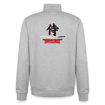 Samurai - Unisex Organic Zip Sweatshirt by Stanley/Stella - heather grey - Back - AI Model Male 185 light (185cm)