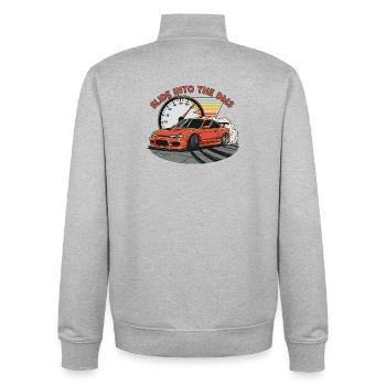 Glisser dans le DMS - Sweat zippé unisexe en coton bio Stanley/Stella - gris chiné - Dos - AI Model Male 185 light (185cm)