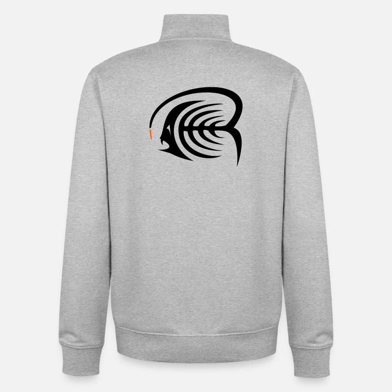 Poisson-grenouille - Sweat zippé unisexe en coton bio Stanley/Stella - gris chiné