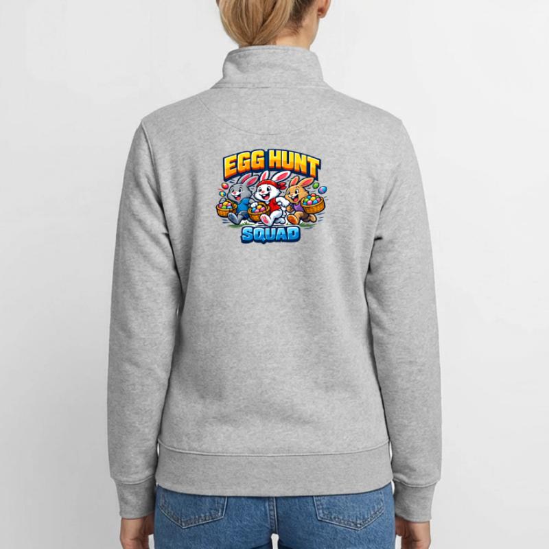 Egg Hunt Squad Kids Easter Easter Egg Unisex Organic Zip Sweatshirt by Stanley/Stella