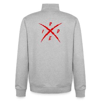 Chevaucher - Sweat zippé unisexe en coton bio Stanley/Stella - gris chiné - Dos - AI Model Male 185 light (185cm)
