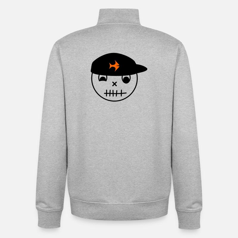 Souriant avec un bonnet à poisson - Sweat zippé unisexe en coton bio Stanley/Stella - gris chiné