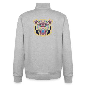 Bunter Tiger Blick Emblem - Unisex Organic Zip Sweatshirt von Stanley/Stella - Grau meliert - Hinten - AI Model Male 185 light (185cm)
