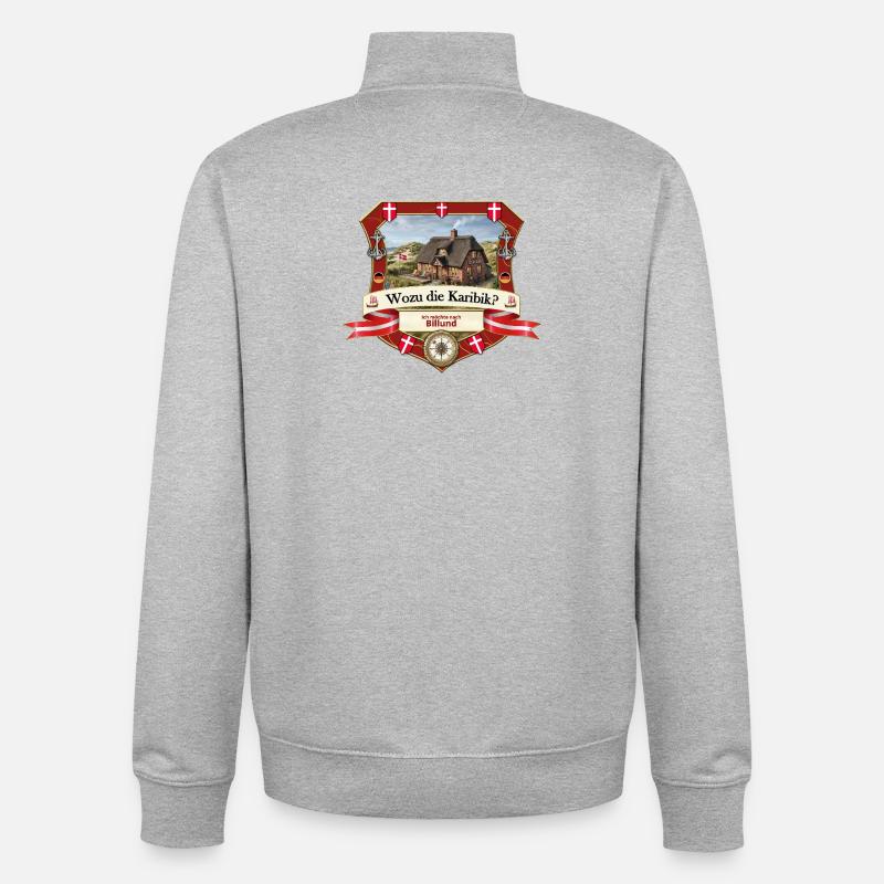 Wozu Karibik? Ich will nach Billund! - Unisex Organic Zip Sweatshirt von Stanley/Stella - Grau meliert