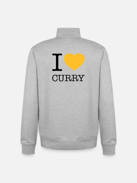 I LOVE CURRY - Unisex Organic Zip Sweatshirt by Stanley/Stella - heather grey