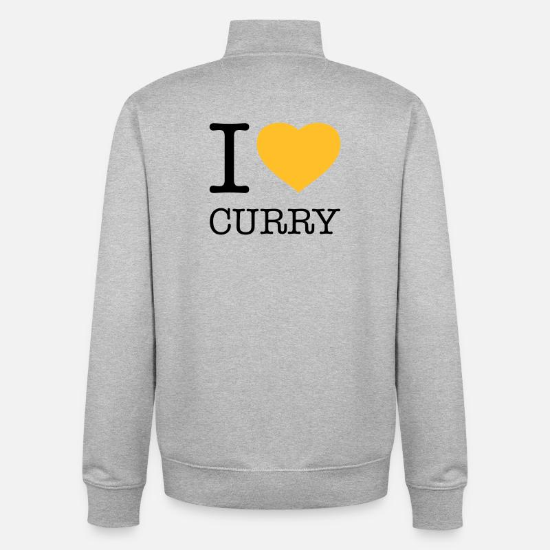 J’ADORE LE CURRY - Sweat zippé unisexe en coton bio Stanley/Stella - gris chiné