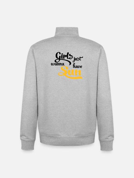 sun - Unisex Organic Zip Sweatshirt by Stanley/Stella - heather grey