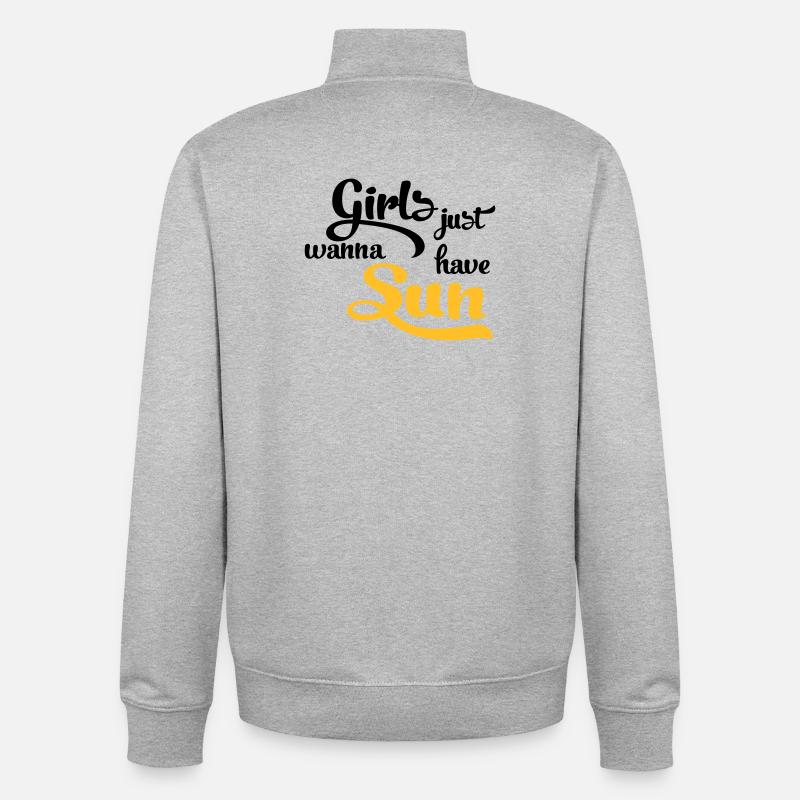 sun - Unisex Organic Zip Sweatshirt by Stanley/Stella - heather grey