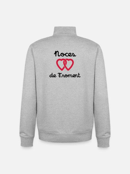 Noces de Froment - Sweat zippé unisexe en coton bio Stanley/Stella - gris chiné