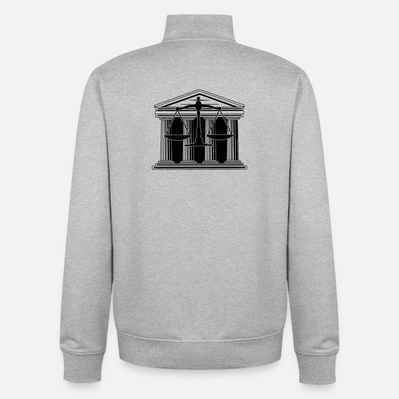 Gericht mit Waage - Unisex Organic Zip Sweatshirt von Stanley/Stella - Grau meliert