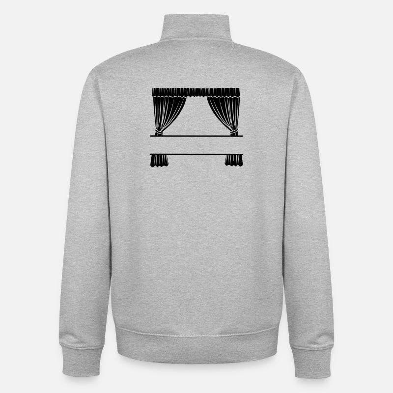 Rideaux avec renfoncement - Sweat zippé unisexe en coton bio Stanley/Stella - gris chiné