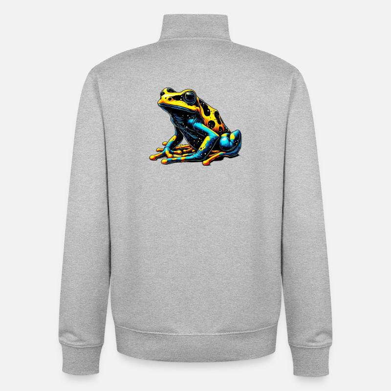 Frog - Unisex Organic Zip Sweatshirt by Stanley/Stella - heather grey