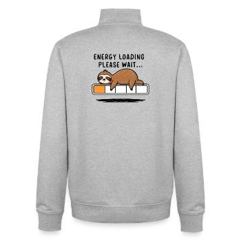 Energetizing Sloth - Entspannung Humor Geschenk - Unisex Organic Zip Sweatshirt von Stanley/Stella - Grau meliert - Hinten - AI Model Male 185 light (185cm)