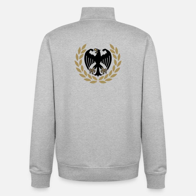 Haltérophilie allemande Adler - Sweat zippé unisexe en coton bio Stanley/Stella - gris chiné