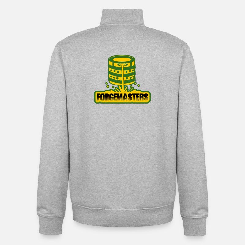 Forge Masters Emblem Design - Unisex Organic Zip Sweatshirt by Stanley/Stella - heather grey