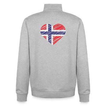 T-shirt en forme de cœur Islande Drapeau Amour Islande cadeau - Sweat zippé unisexe en coton bio Stanley/Stella - gris chiné - Dos - AI Model Male 185 light (185cm)