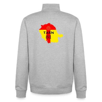 Tarn 81 - Unisex Organic Zip Sweatshirt von Stanley/Stella - Grau meliert - Hinten - AI Model Male 185 light (185cm)
