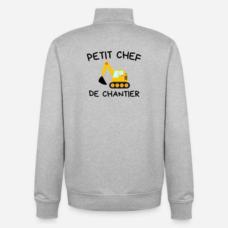 Small Construction Manager Construction Excavator - Sweat zippé unisexe en coton bio Stanley/Stella - gris chiné