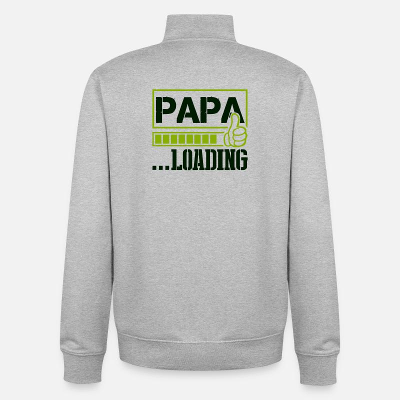 papa_loading- - Sweat zippé unisexe en coton bio Stanley/Stella - gris chiné