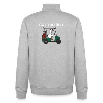 Trop bête, Oie de golf - Sweat zippé unisexe en coton bio Stanley/Stella - gris chiné - Dos - AI Model Male 185 light (185cm)