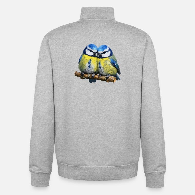 Deux Bleus - Sweat zippé unisexe en coton bio Stanley/Stella - gris chiné