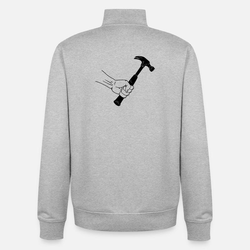 Hammer in der Faust - Unisex Organic Zip Sweatshirt von Stanley/Stella - Grau meliert