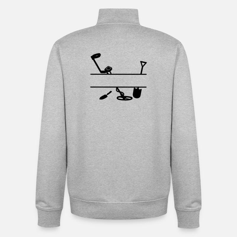 Logo du détecteur de métaux - Sweat zippé unisexe en coton bio Stanley/Stella - gris chiné