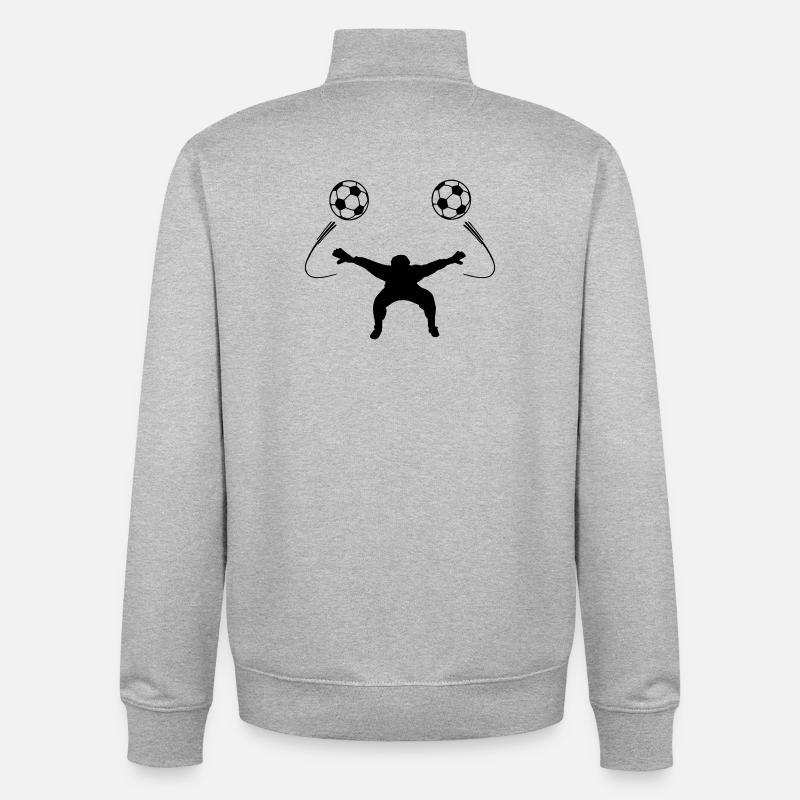 Torwart oder Torwartschattenfigur - Unisex Organic Zip Sweatshirt von Stanley/Stella - Grau meliert