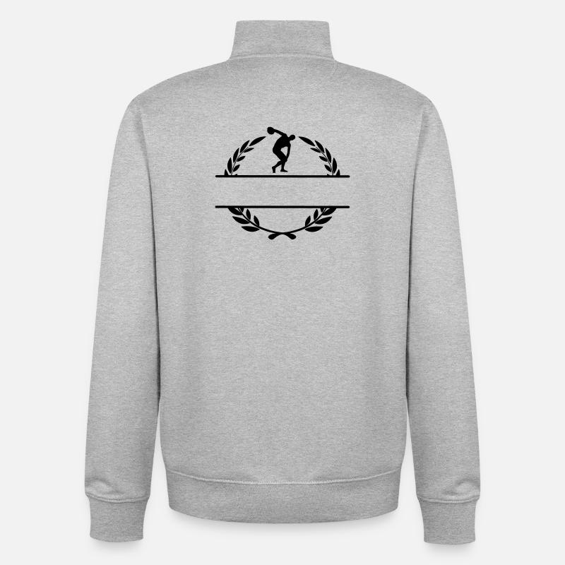 Diskuswerfer im Lorbeerkranz - Unisex Organic Zip Sweatshirt von Stanley/Stella - Grau meliert