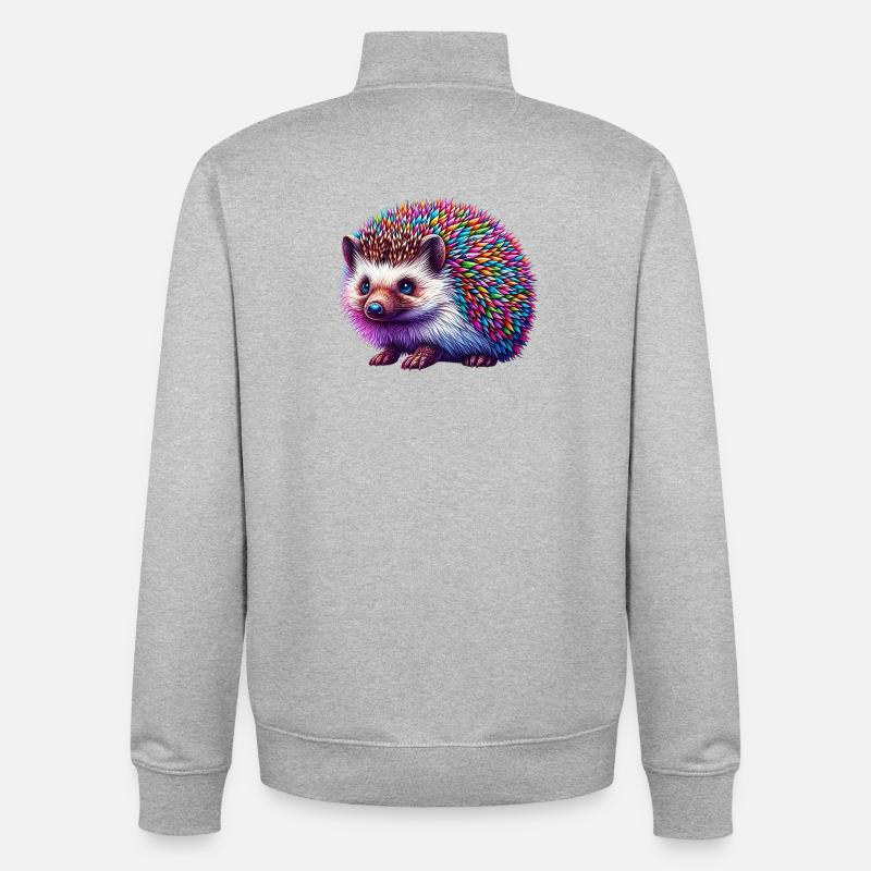 Igel - Unisex Organic Zip Sweatshirt von Stanley/Stella - Grau meliert