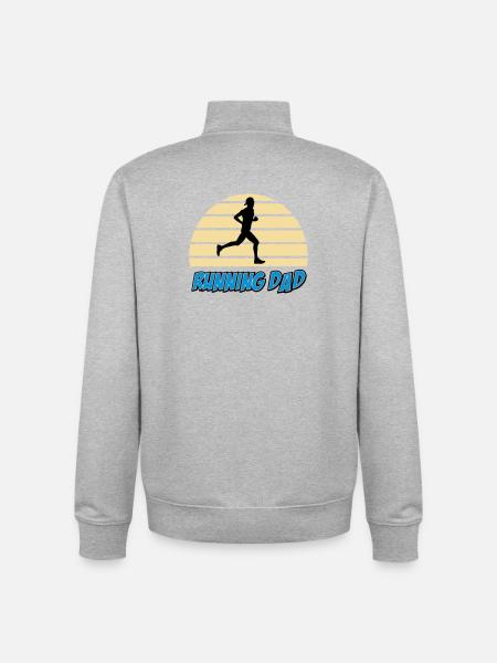 Running dad - Sweat zippé unisexe en coton bio Stanley/Stella - gris chiné