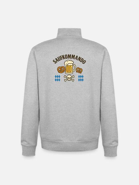Saufkommando / Team Spruch Shirt - Unisex Organic Zip Sweatshirt von Stanley/Stella - Grau meliert
