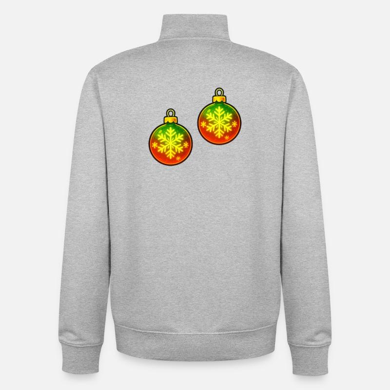 Weihnachtskugel Schneeflocke Ornament Kugel - Unisex Organic Zip Sweatshirt von Stanley/Stella - Grau meliert