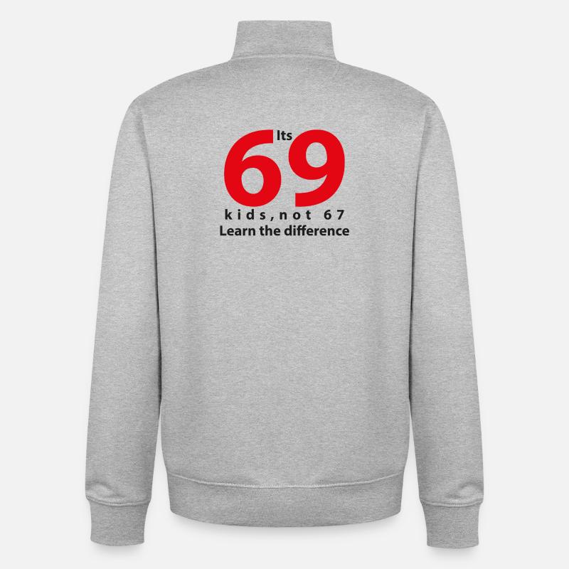its_69 Note 67 Schwarz - Unisex Organic Zip Sweatshirt von Stanley/Stella - Grau meliert