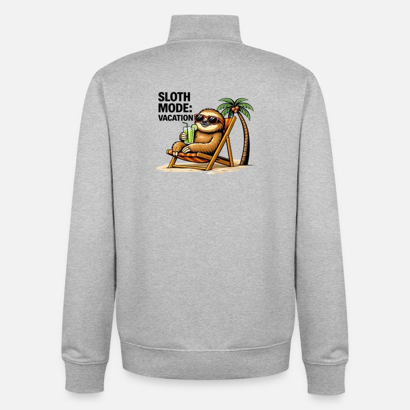 Faultiermodus Urlaub - Unisex Organic Zip Sweatshirt von Stanley/Stella - Grau meliert