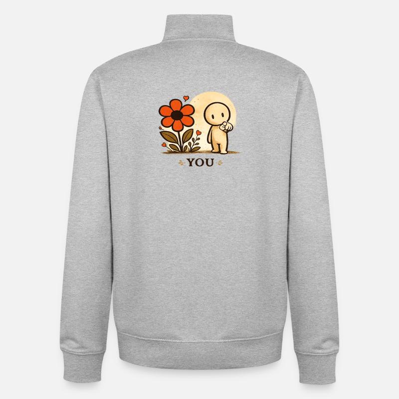 La Petite Pensée | TOI - Sweat zippé unisexe en coton bio Stanley/Stella - gris chiné