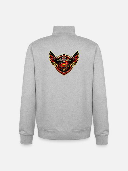 Fussball Deutschland Wappen - Unisex Organic Zip Sweatshirt von Stanley/Stella - Grau meliert