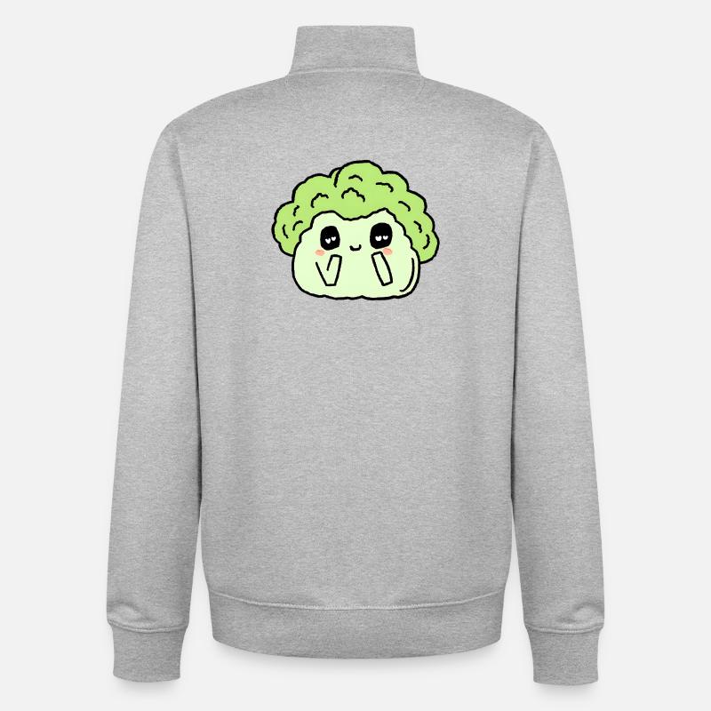 Brocoli - Sweat zippé unisexe en coton bio Stanley/Stella - gris chiné