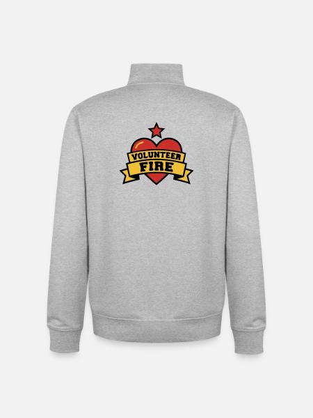 Volunteer Fire Heart Logo - Unisex Organic Zip Sweatshirt by Stanley/Stella - heather grey