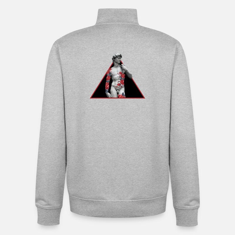 David Rose Tattoo - Sweat zippé unisexe en coton bio Stanley/Stella - gris chiné